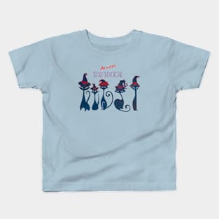 Always Stay Magical! Vintage Witch Cats Kids T-Shirt